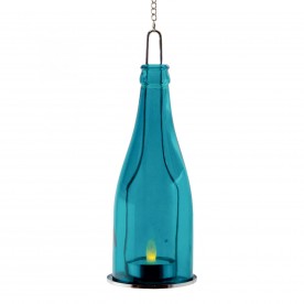 Dekorációs üveg LED mécsessel, kék - GB 23/BL